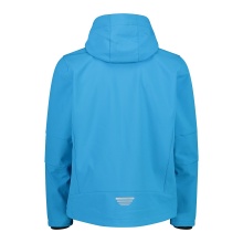 CMP Softshell Jacket (windproof, water-repellent) with hood in danube blue for men